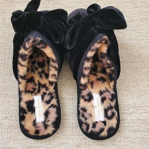 Kate Spade Black Bow Slippers Sz 6 - Picture 7 of 11